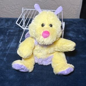 Kellytoy Plush Toy Kids Hand Puppet Caterpillar Yellow and Purple Stuffed Animal